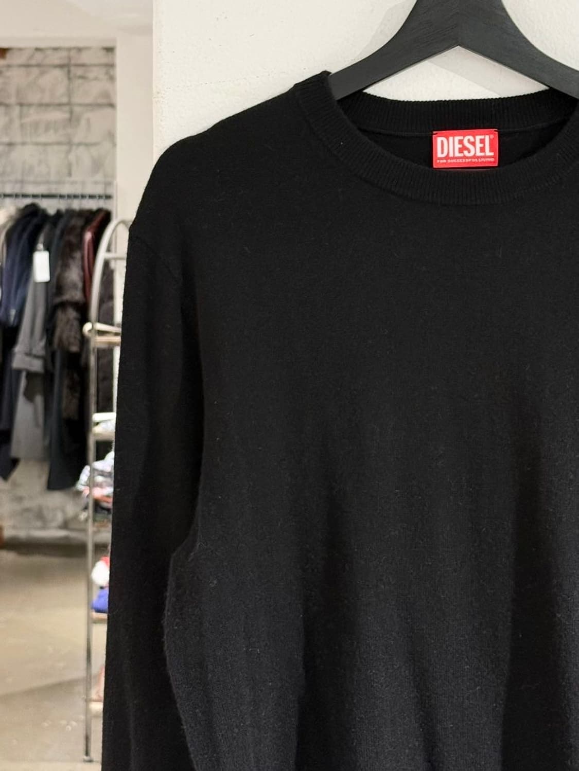 디젤 블랙 사이드라인 울 캐시미어 블렌드 니트 상품이미지2