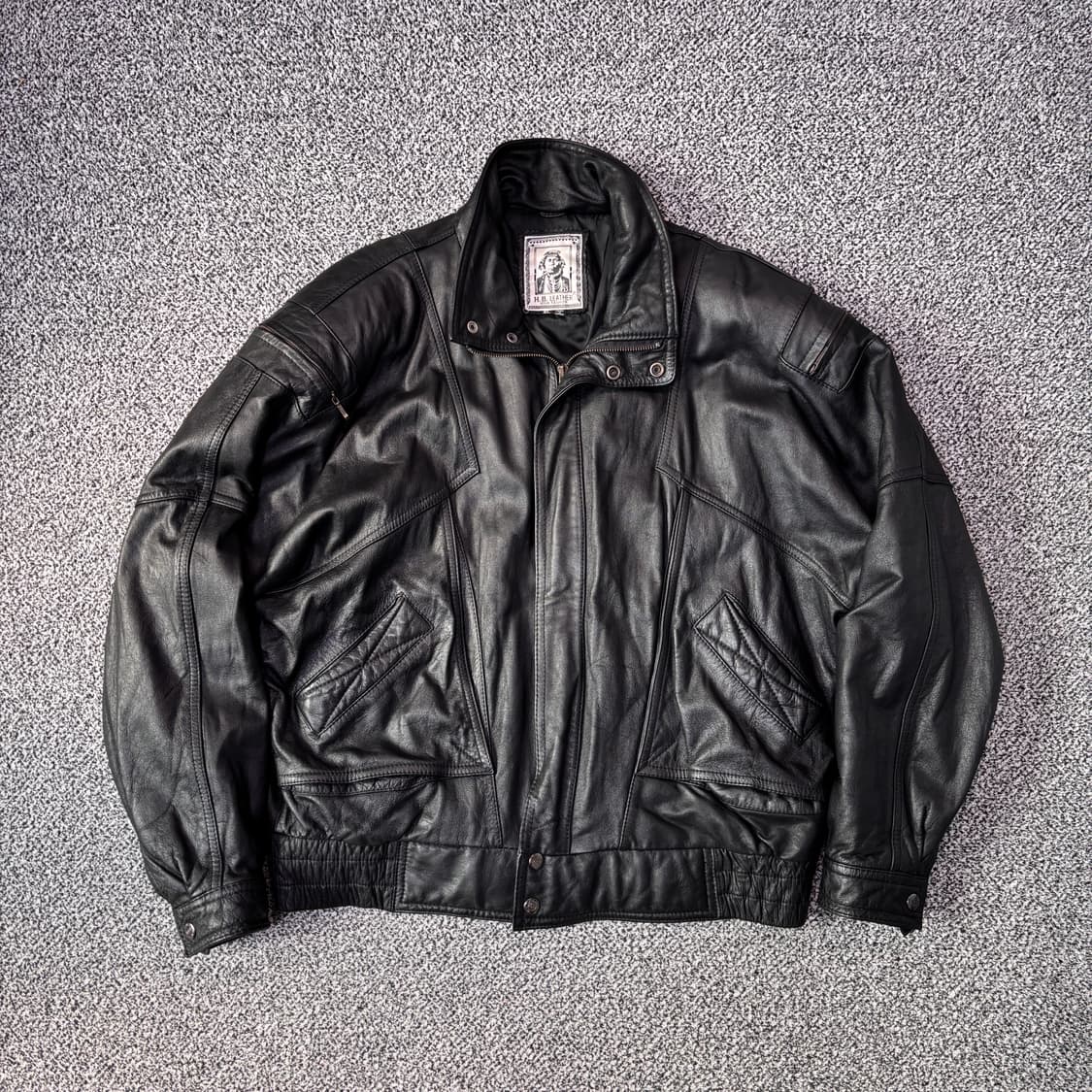H.B leather 90s 소가죽 봄버 자켓 (XL) 상품이미지1