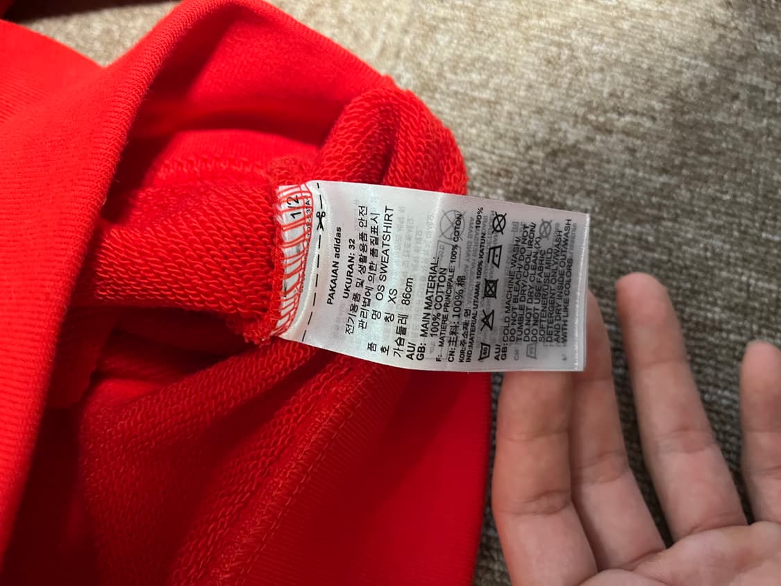 아디다스 삼선 빨강맨투맨 상품이미지7