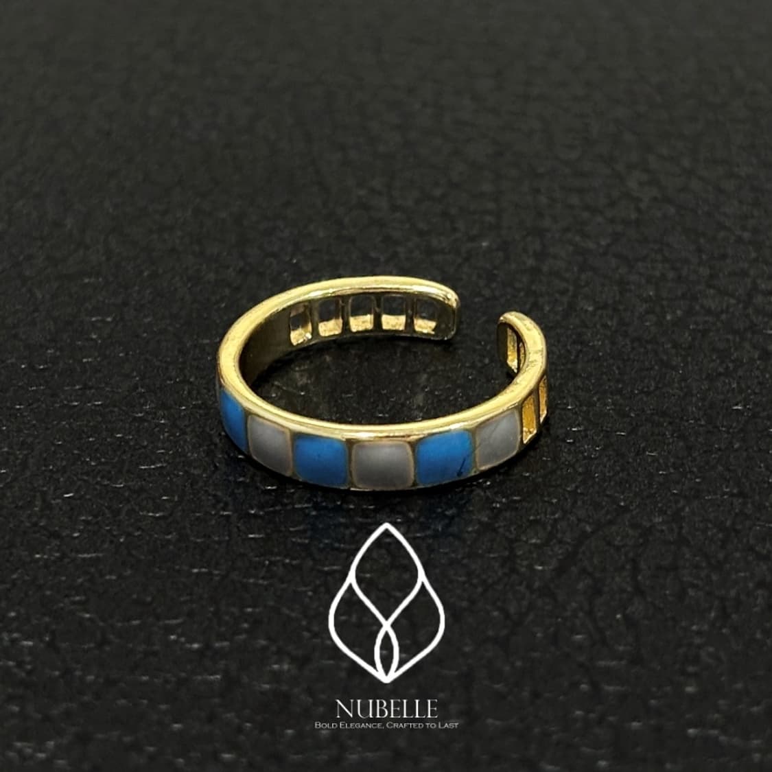🌗 Blue moon ring / 블루 스퀘어 반지 상품이미지6