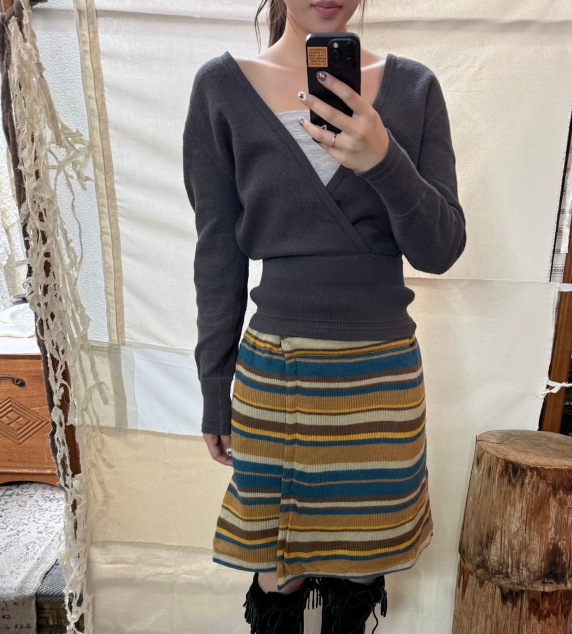 yoga wrap knit top 상품이미지1