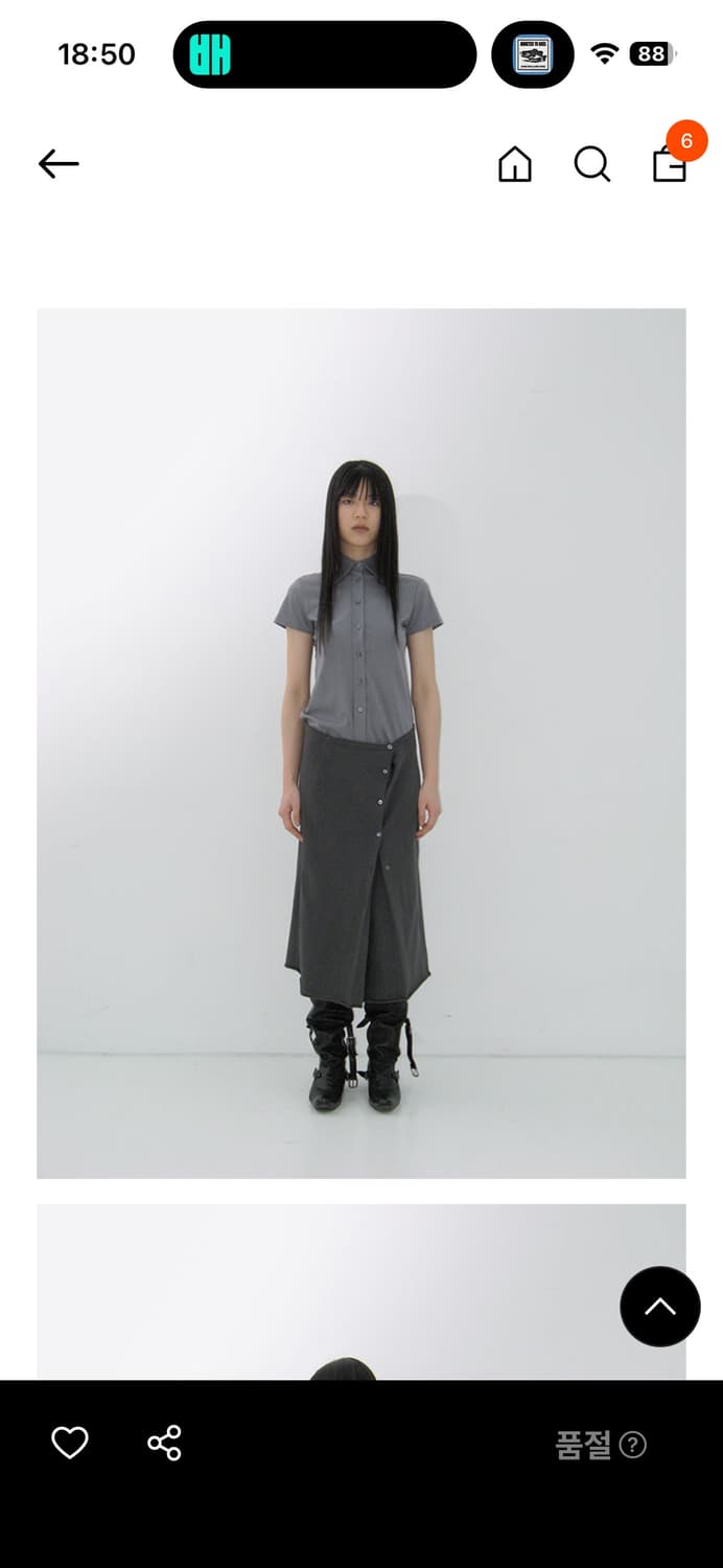 리포스 저지 실켓 반팔 셔츠 그레이 M 상품이미지3