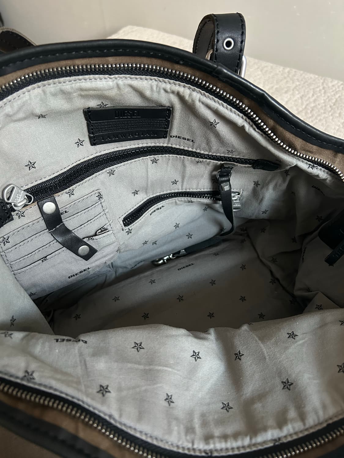 DIESEL Japan Vintage 캔버스 레더 숄더백 브라운 상품이미지6