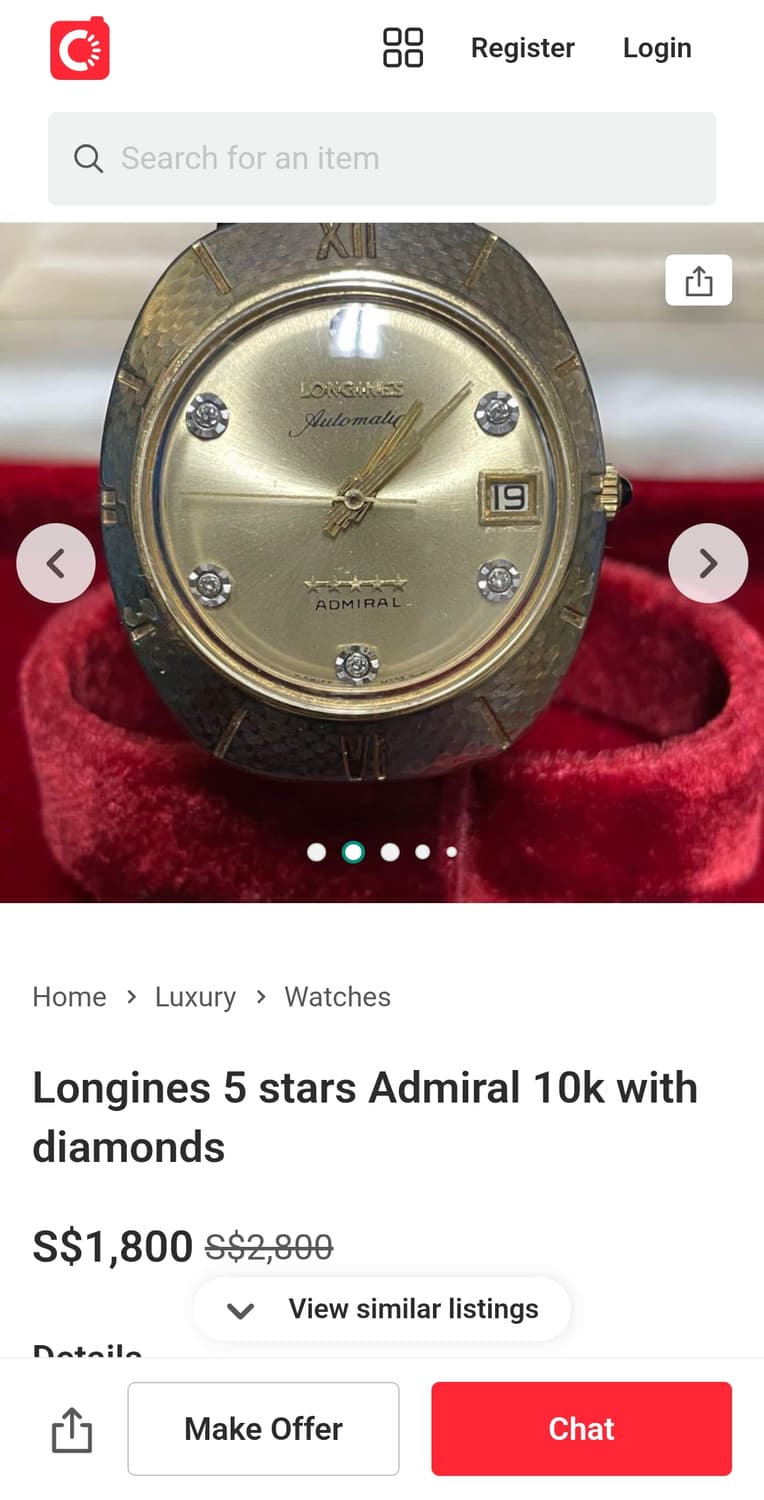 론진 어드미랄 파이브스타 다이아 시계 상품이미지9