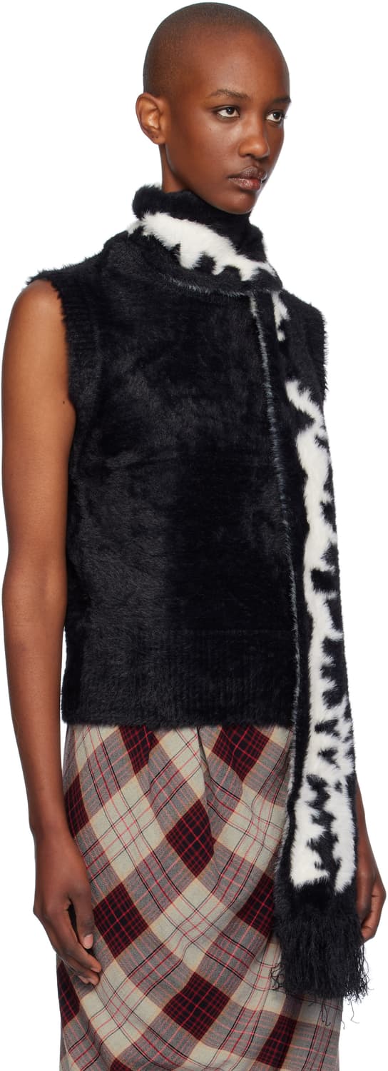 [M]찰스 제프리 러버보이 FLUFFY 머플러 베스트/블랙 상품이미지3