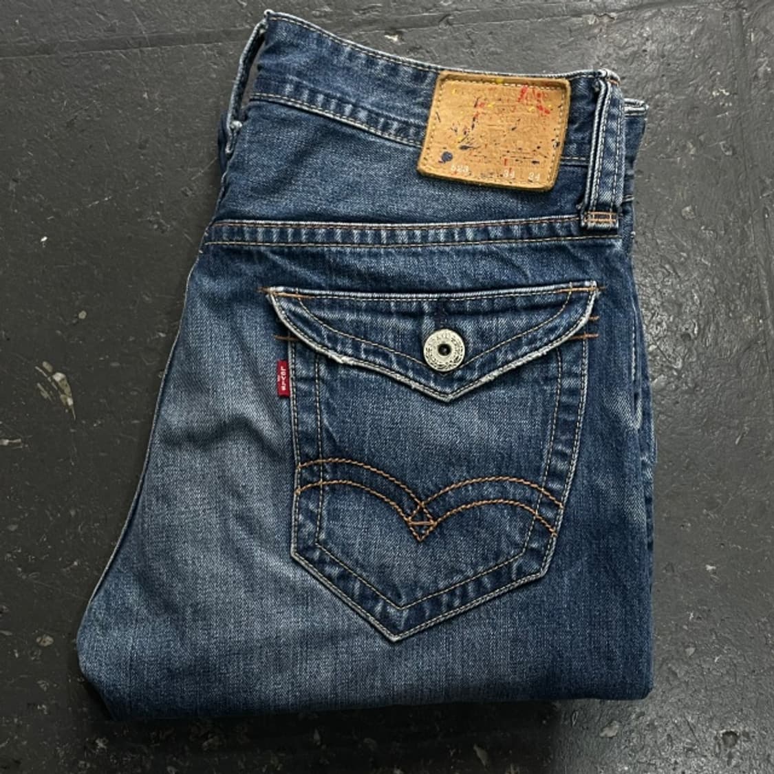 34 리바이스 523 스트레이트 페인트 청바지  상품이미지1