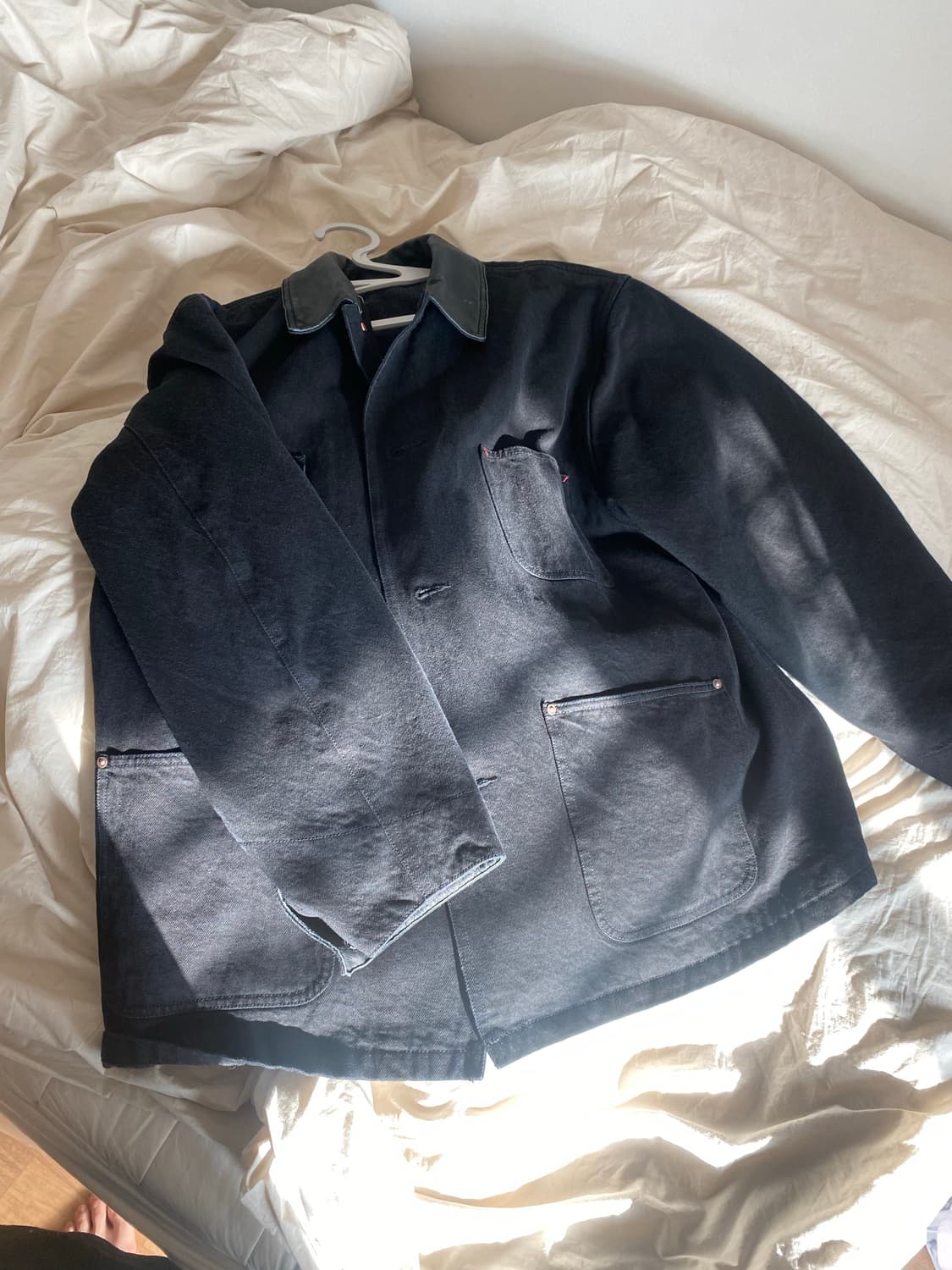 비헤비어 25 Fw WASHED LEATHER COLLAR COVERAL 상품이미지6