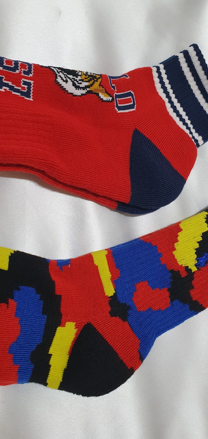 레드 블루 옐로우 폴로 랄프로렌 호랑이 범 추상화 양말 상품이미지3