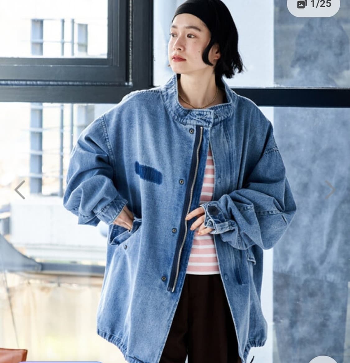 프릭스스토어 26ss 데님 야상 자켓 m65 블루 S 상품이미지2
