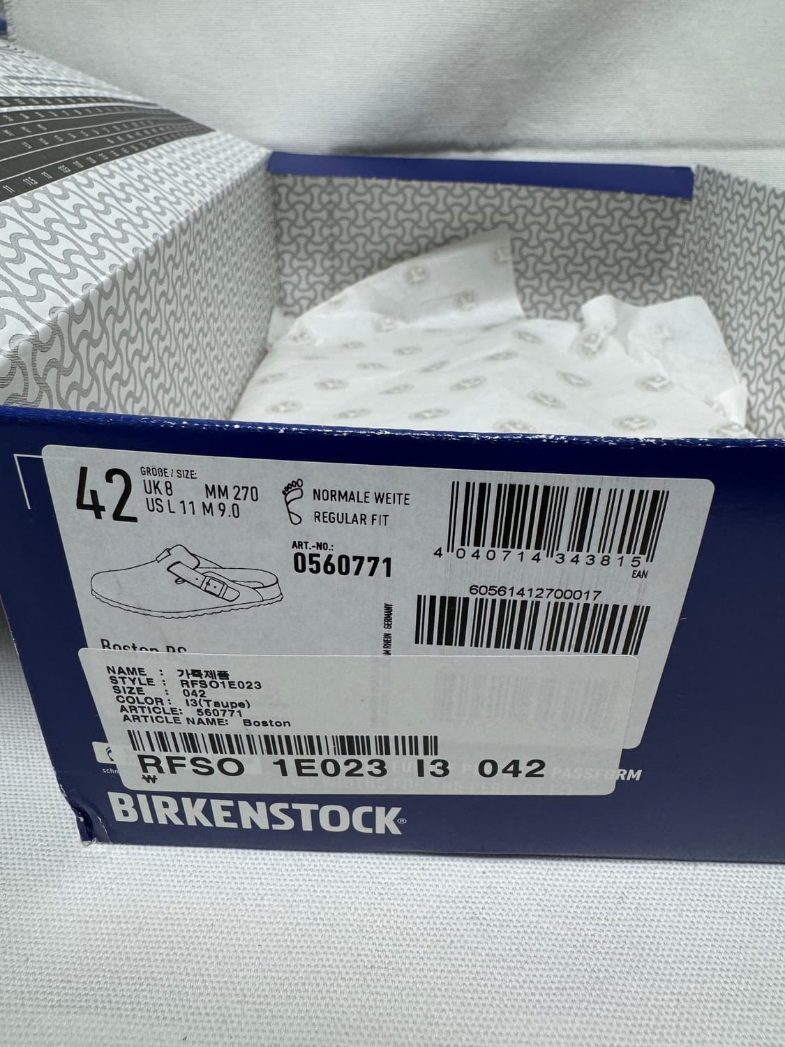 버켄스탁 보스턴 타우페 42 사이즈 레귤러핏 상품이미지6