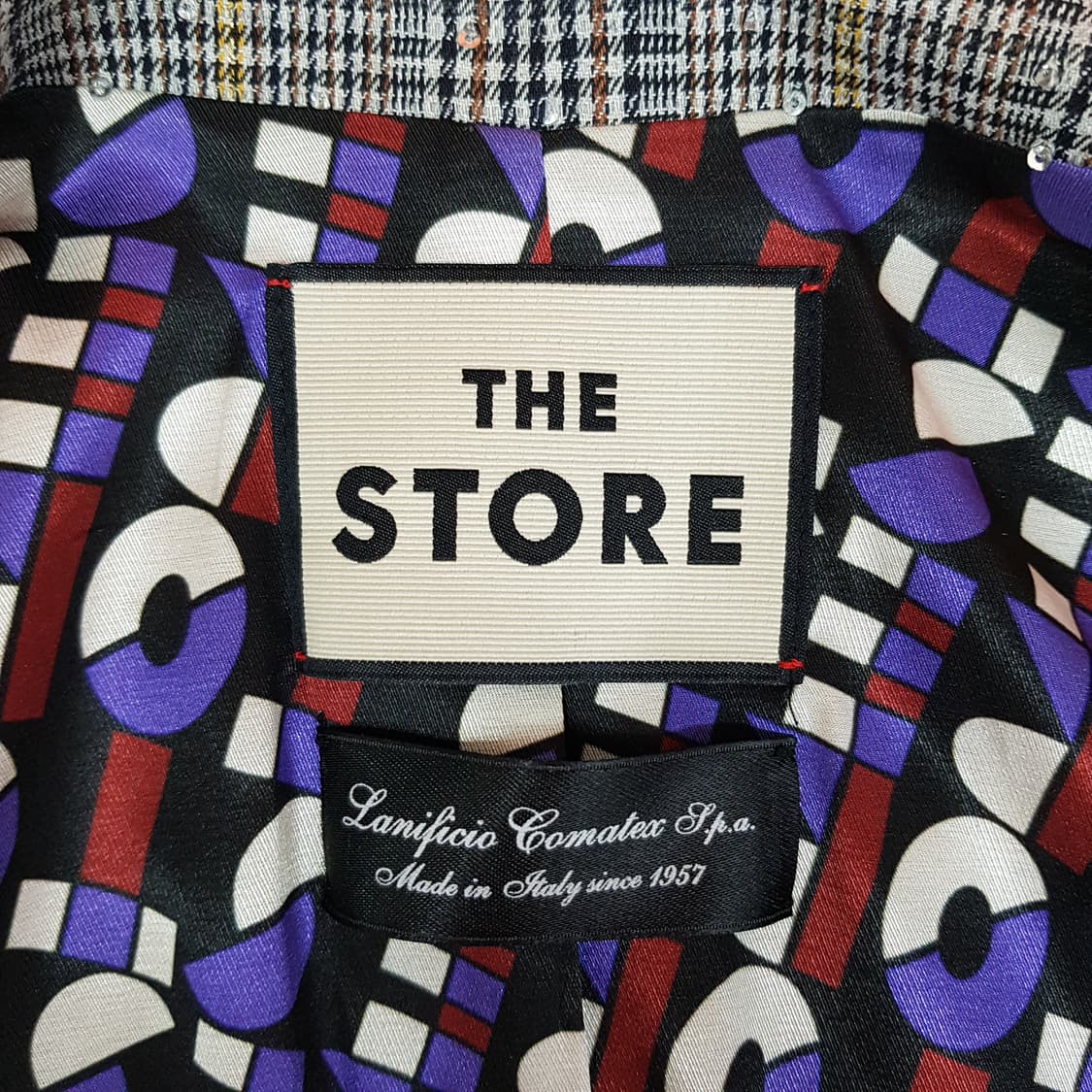 한섬 더스토어 패턴 안감 체크 싱글 자켓  s사이즈 상품이미지6