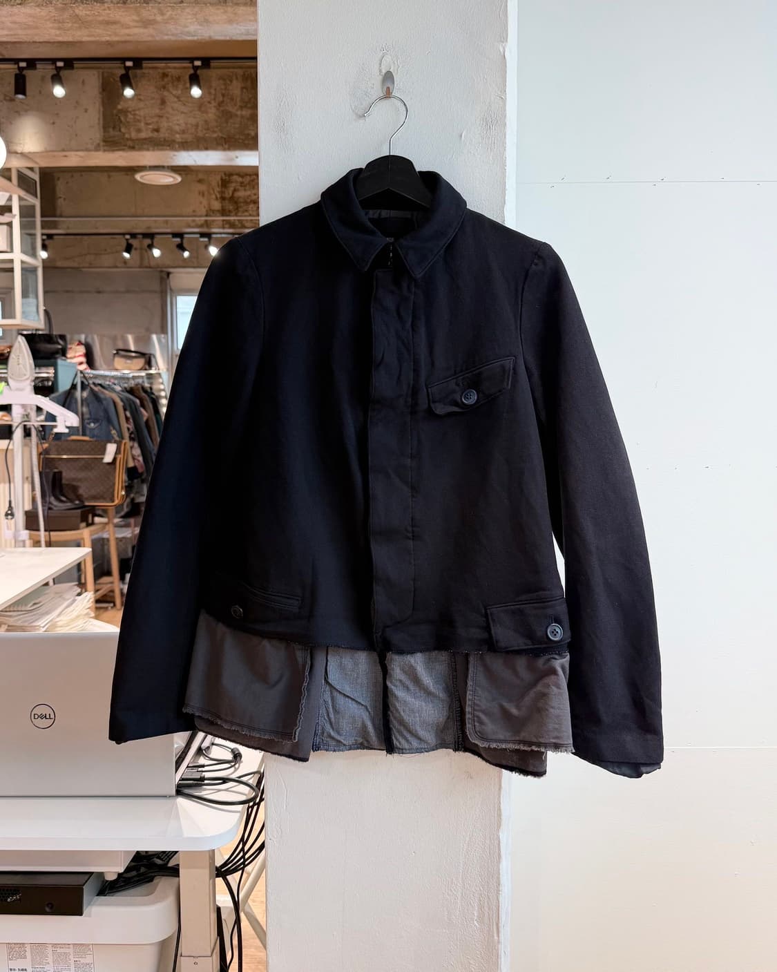 꼼데가르송 robe de chambre 블랙 AD2002 레이어드 자켓  상품이미지2