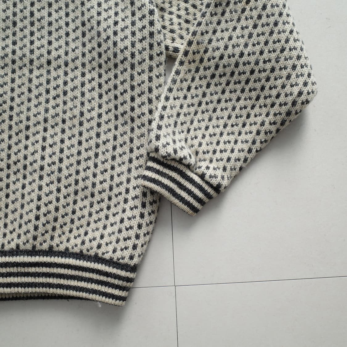 80s L.L.Bean 노르웨이 빈티지 울 레이온 버드아이 스웨터 니트 상품이미지4