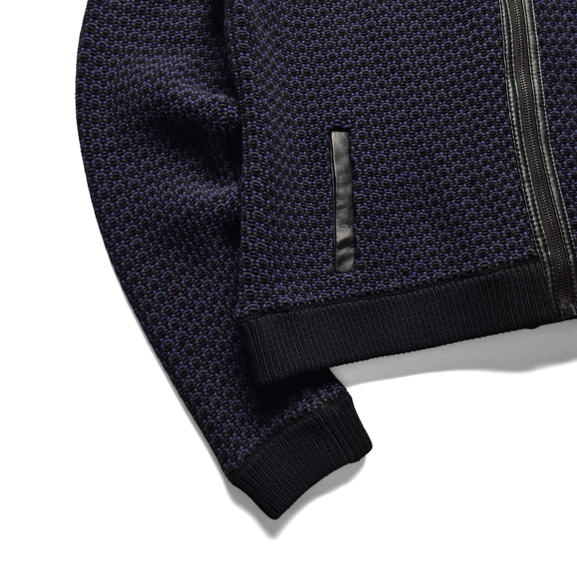 [M] 랙앤본 니트 레더 믹스자켓 상품이미지3