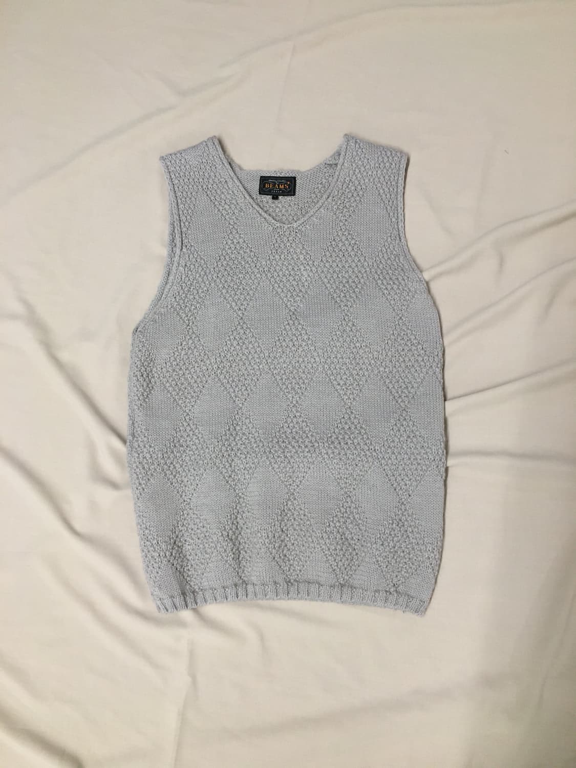 급처! 빔즈 플러스 아가일 니트 베스트 상품이미지1