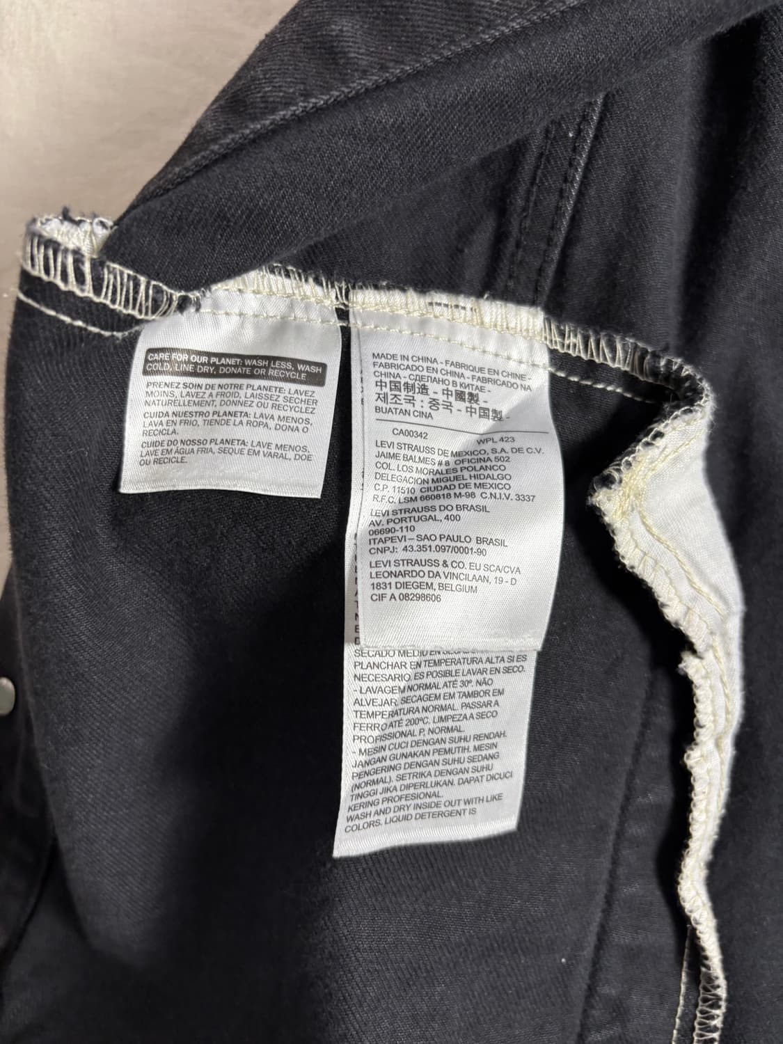 Levis 리바이스 블랙 데님 트러커 자켓 XL 상품이미지7