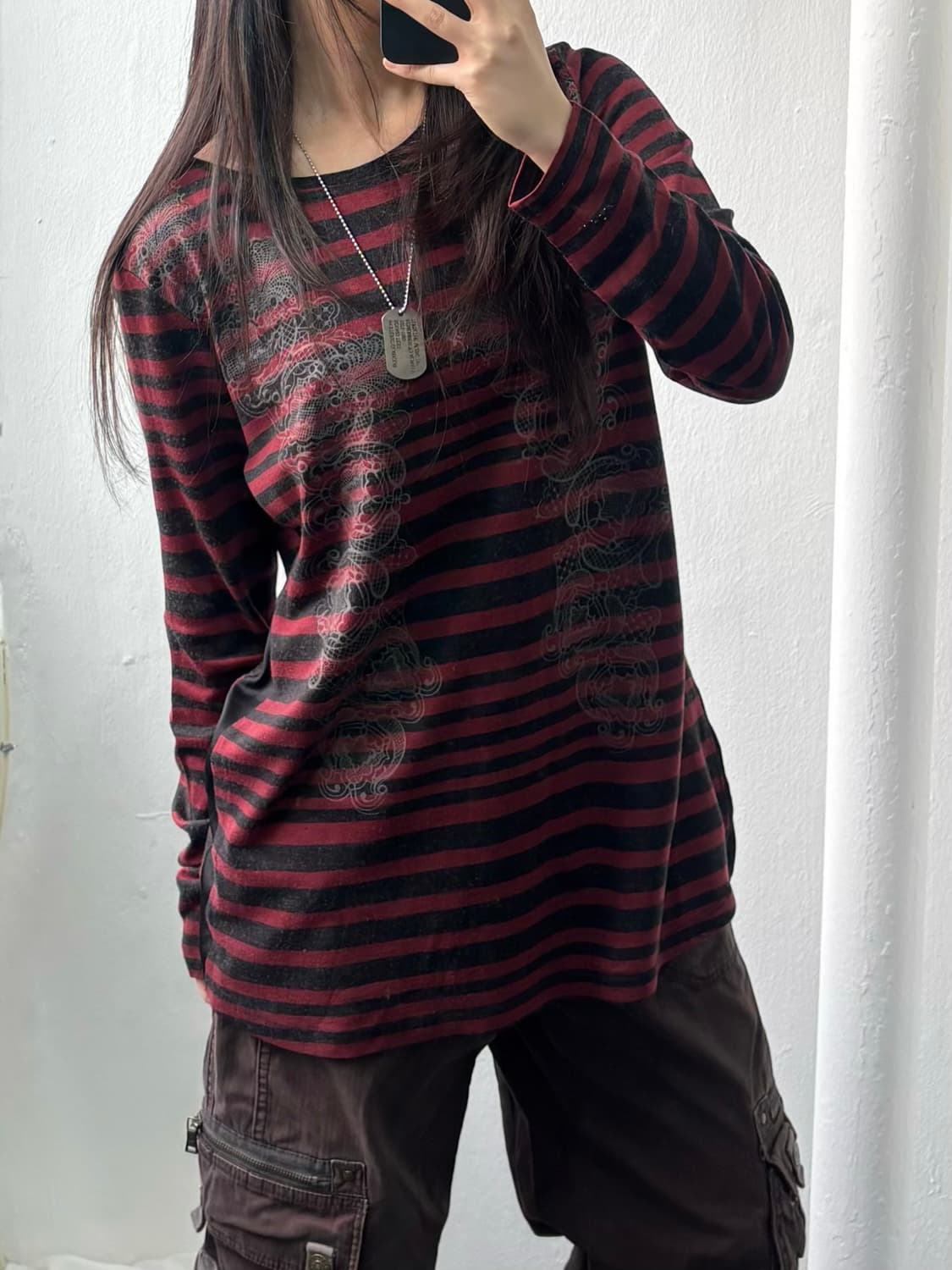 Olivia Hassler Red Stripe Long Sleeve 상품이미지1