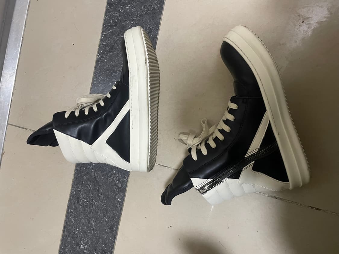 릭오웬스 지오바스켓 블랙 화이트 하이탑 스니커즈 42 상품이미지3