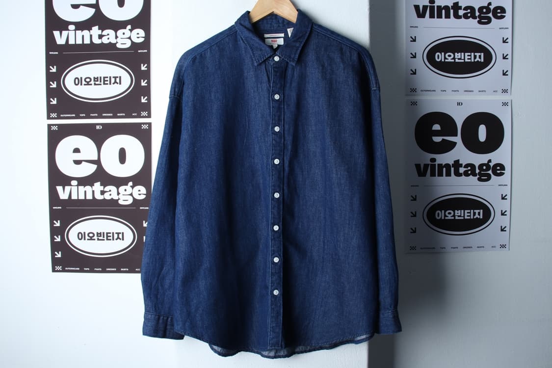 (S-XL) 리바이스 셔츠 남방 데님 청 무지 아메카지-H32499 상품이미지2
