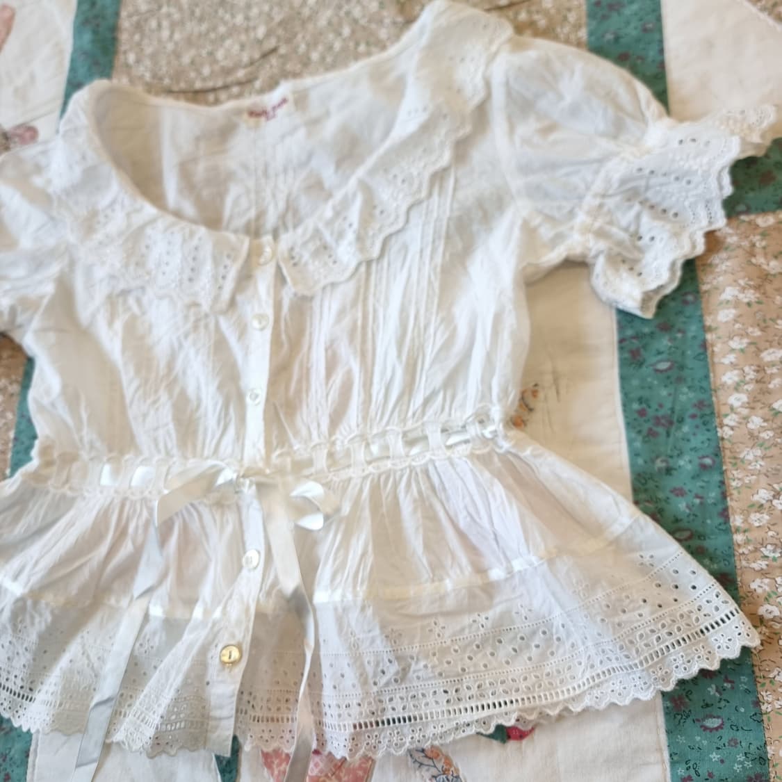 Emily Temple cute 코튼 앙쥬 레이스 블라우스 상품이미지4