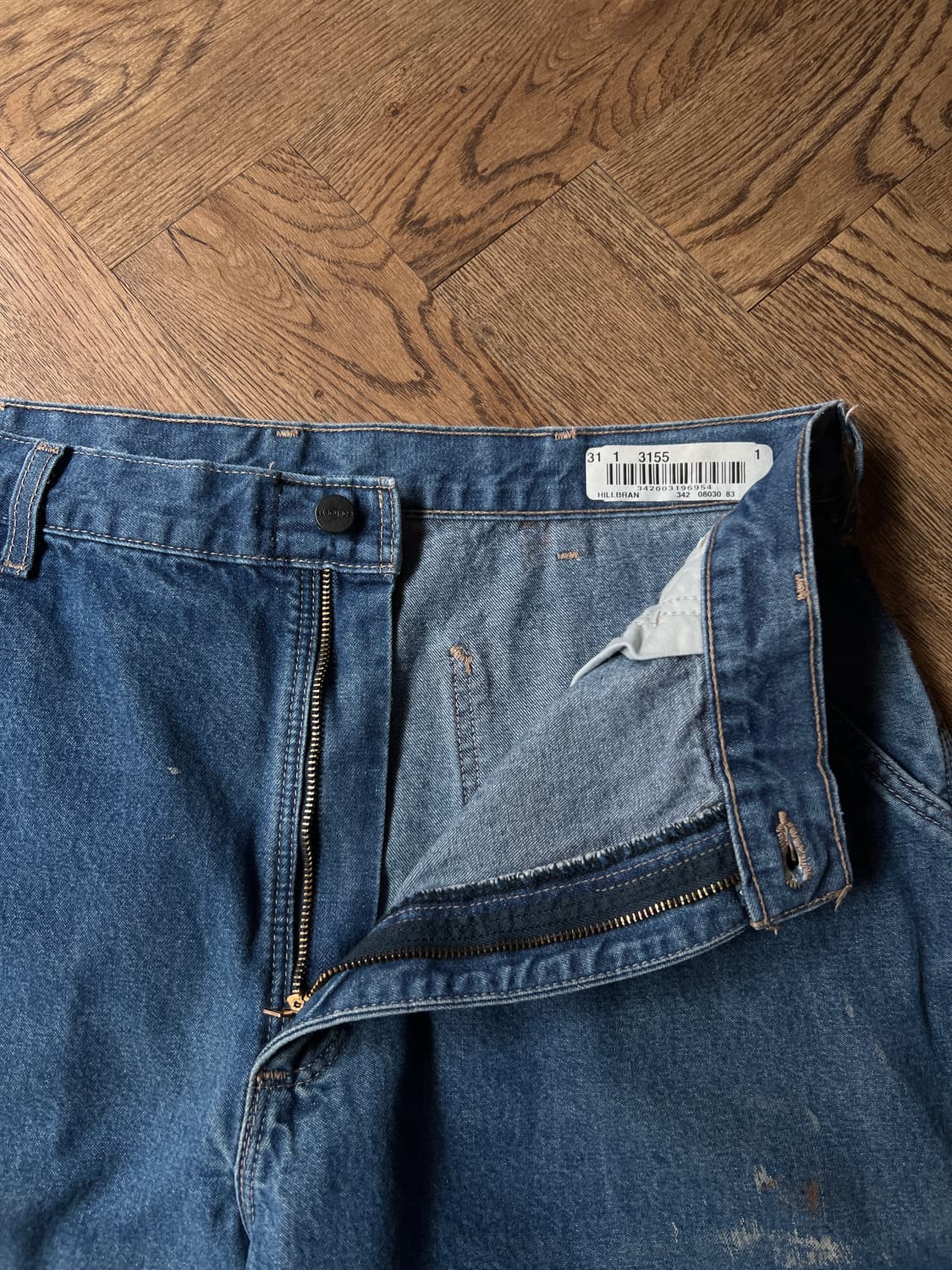 [38]칼하트FR USA 빈티지 페인팅 싱글니 카펜터 워크 데님 팬츠 상품이미지3