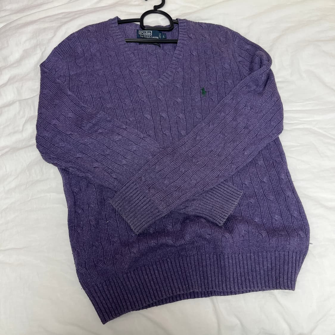 (L) 폴로 랄프로렌 빈티지 퍼플 니트 브이넥 니트 상품이미지2