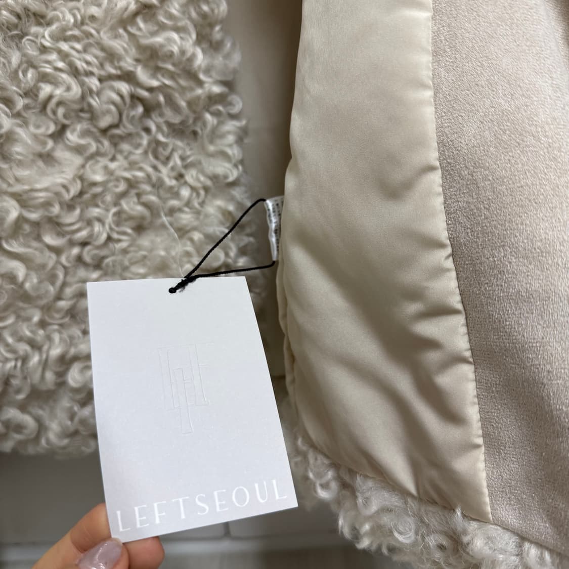 LEFT SEOUL 레프트서울 시어링 퍼자켓 아이보리 새상품 상품이미지2