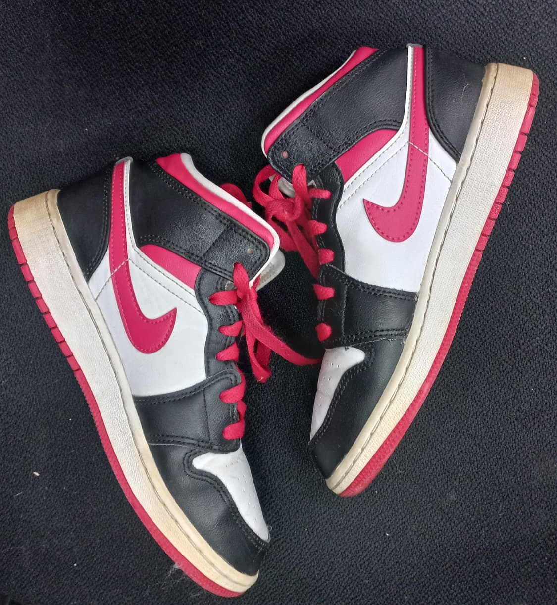 나이키 에어 조던 1 미드 짐레드 블랙 화이트 230mm 상품이미지5