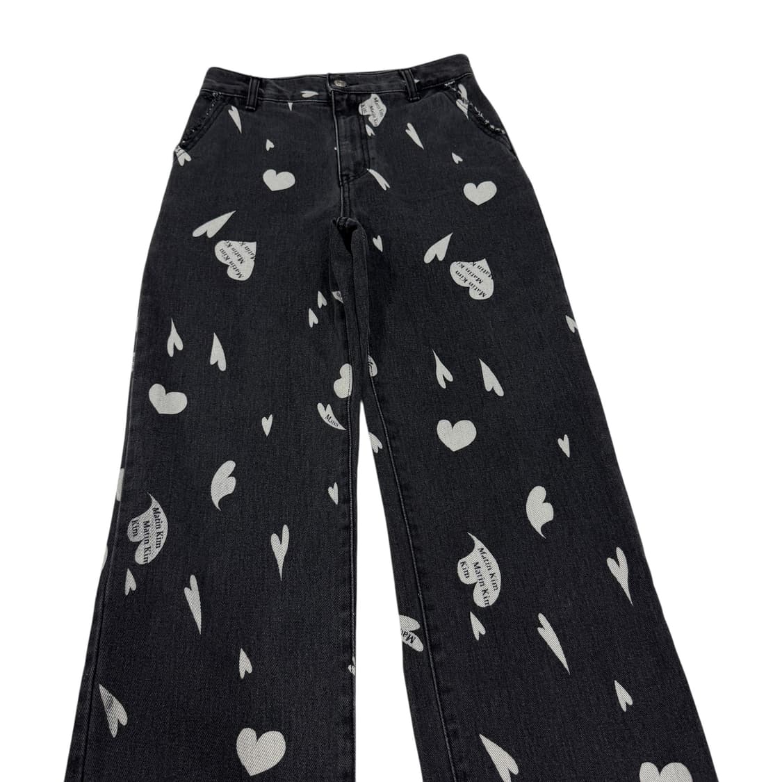 마뗑킴 하트 러브 데님 팬츠 바지 블랙 S 상품이미지2