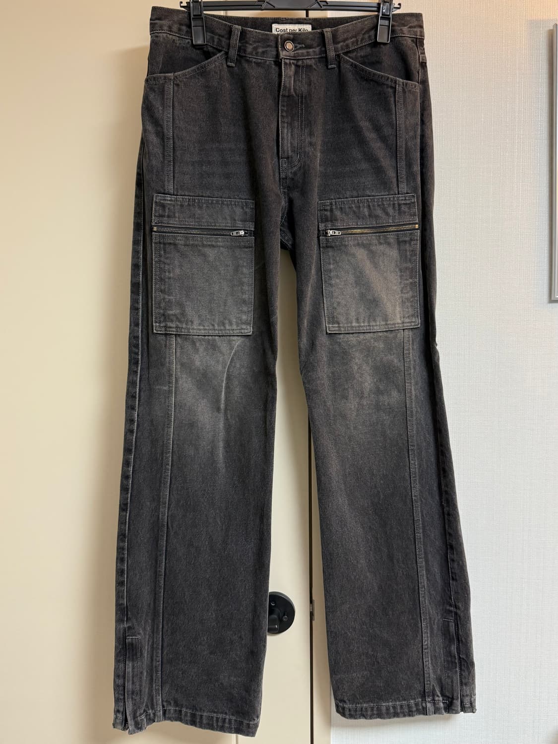 CARGO POCKET DENIM JEANS BLACK 상품이미지2