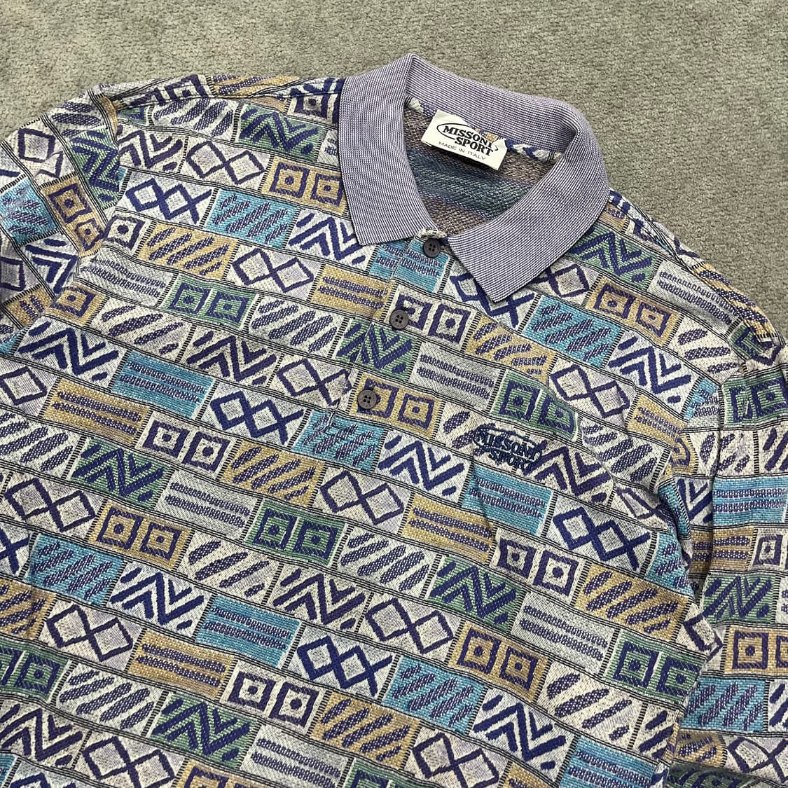 XS 미쏘니 스포츠 패턴 긴팔 폴로티 상품이미지2