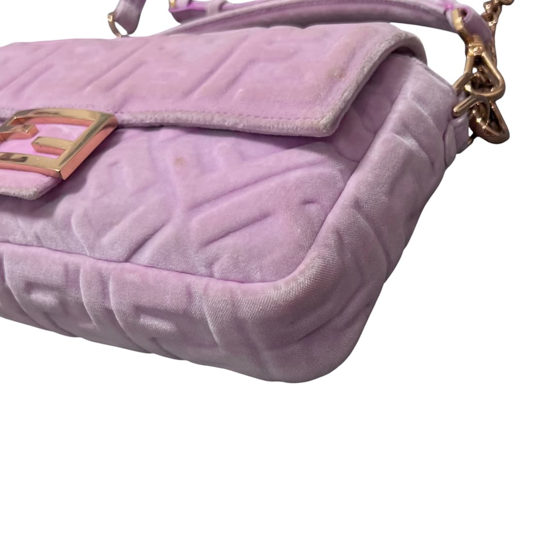 펜디 핑크 벨벳 바게트백 테리 상품이미지4