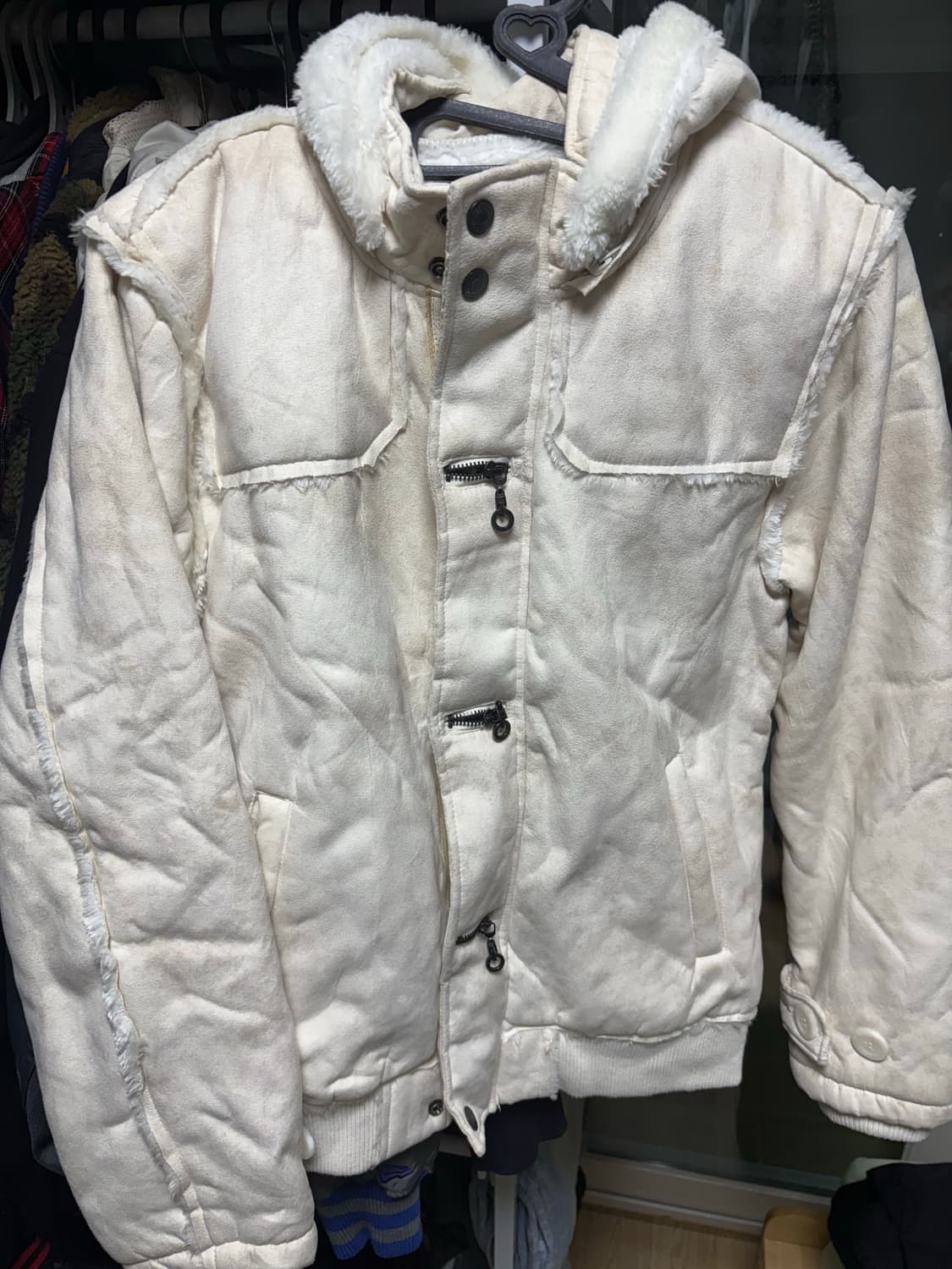 In the attic 후드 무스탕 아이보리 상품이미지1