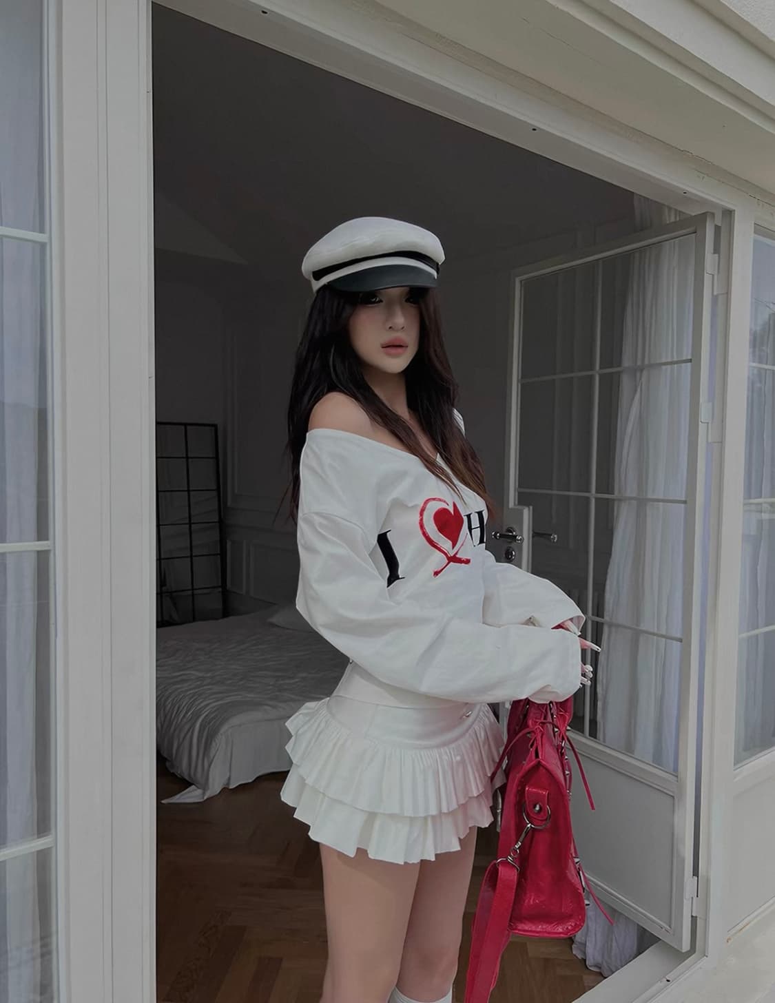 HYTEMOLY 히테몰리 크롭 코르셋 오프숄더 오네갸루 상품이미지1