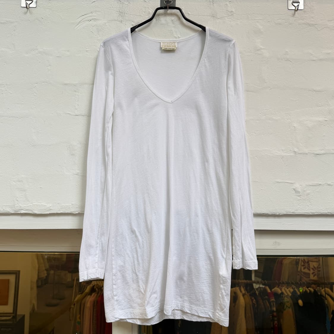 Closed 화이트 브이넥 롱 슬리브 탑 XS 상품이미지1