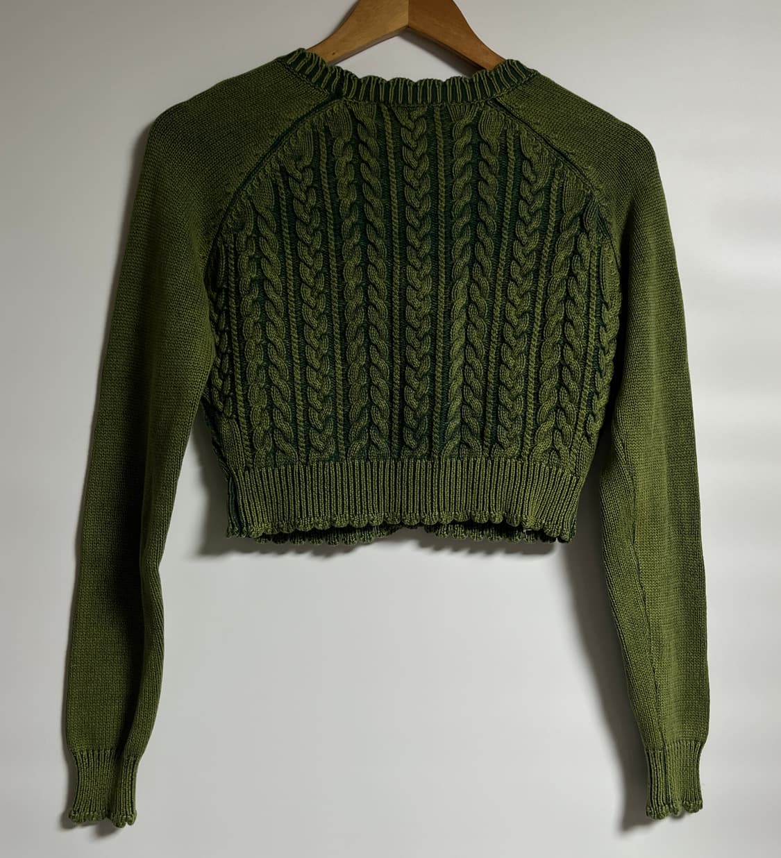 자라 피그먼트 워싱 케이블 크롭 가디건 S 상품이미지7