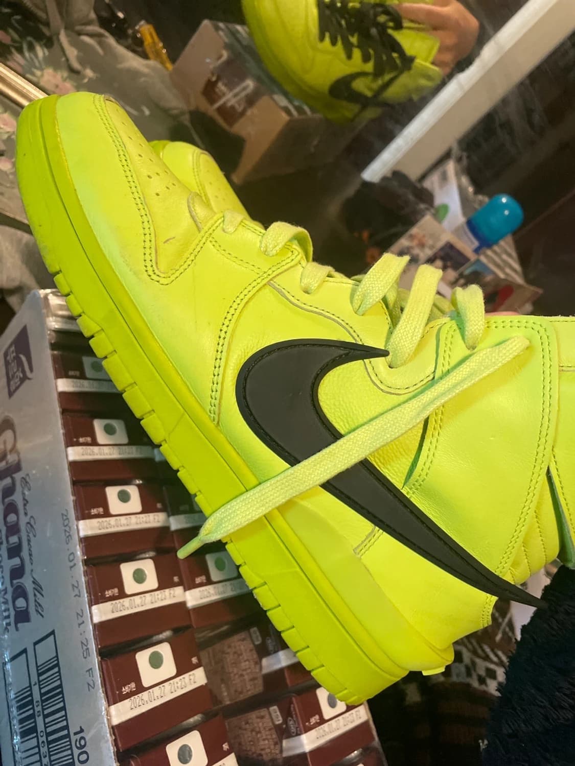 나이키 x 앰부쉬 덩크 하이 플래쉬 라임 270 상품이미지1