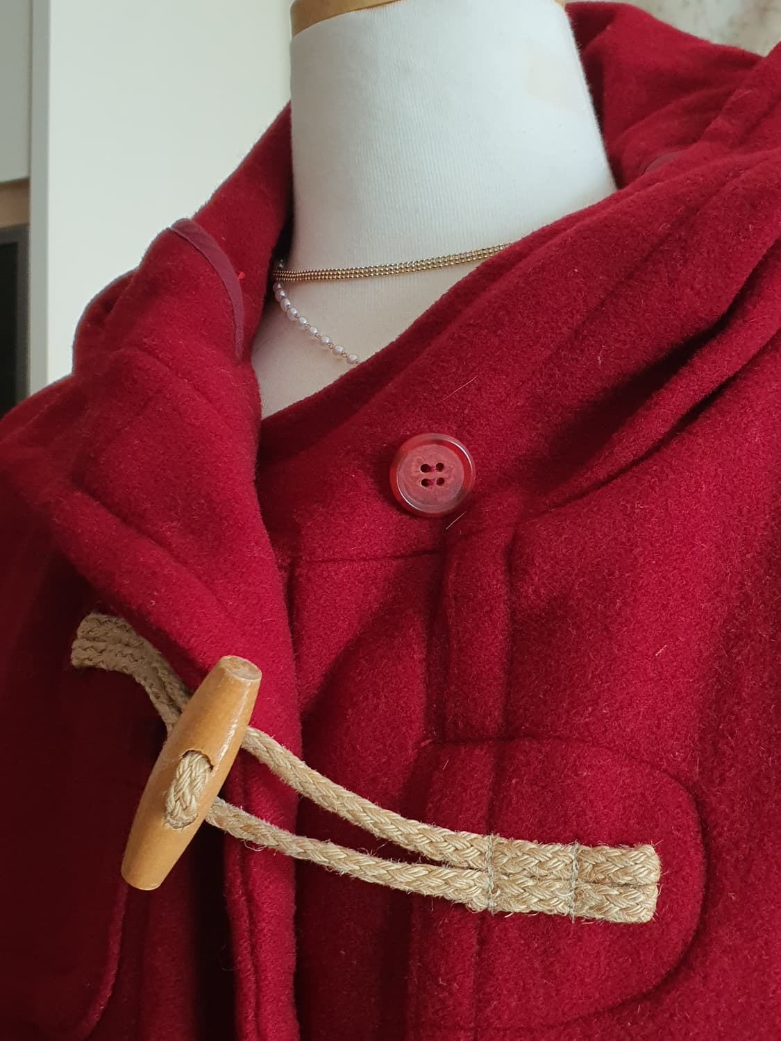 [y2k] 레드 후드 떡볶이 코트 도깨비 여주코트 상품이미지4