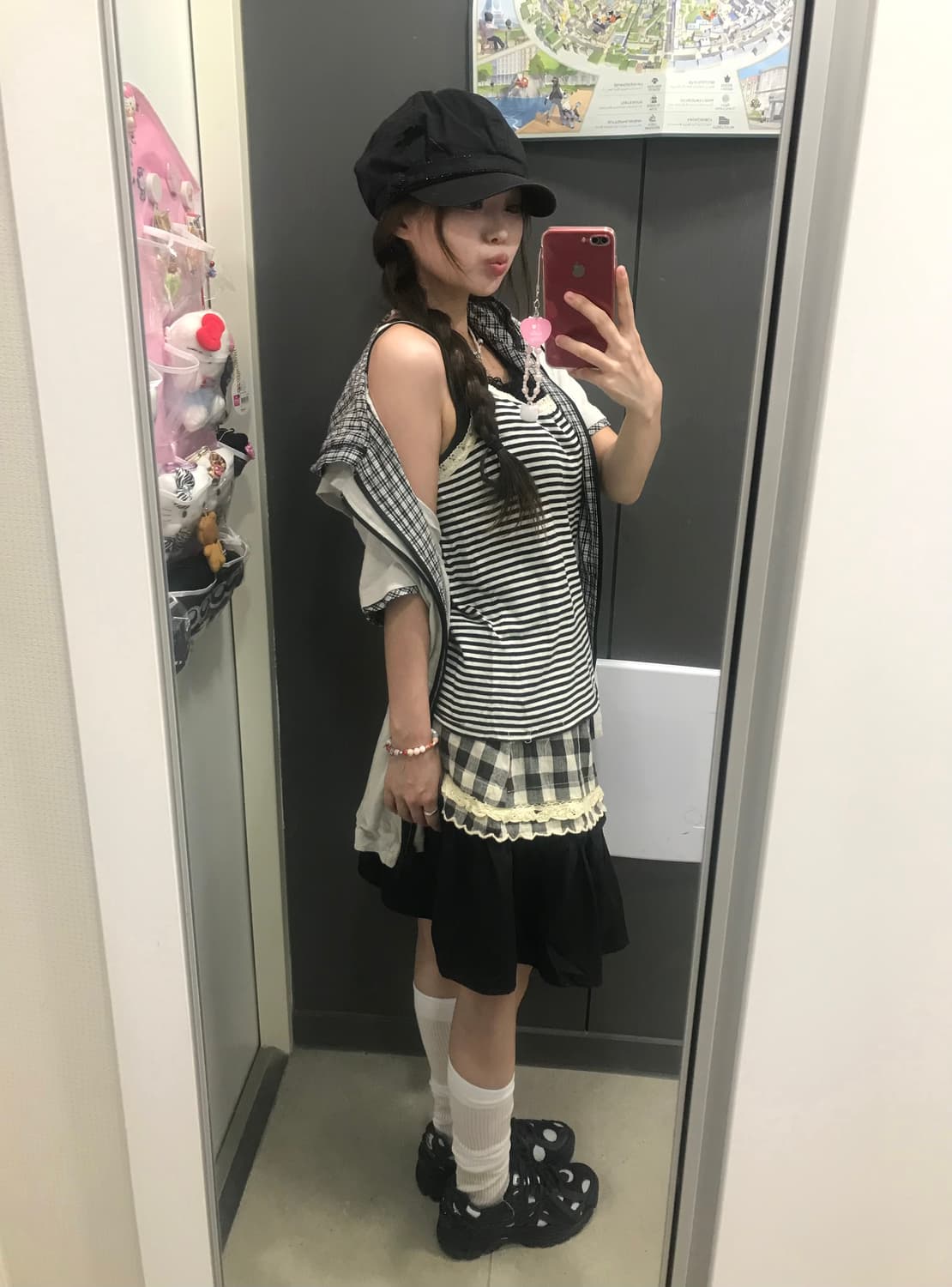 데일리 캐주얼 펑크 모리걸 무채색 코디세트 상품이미지2