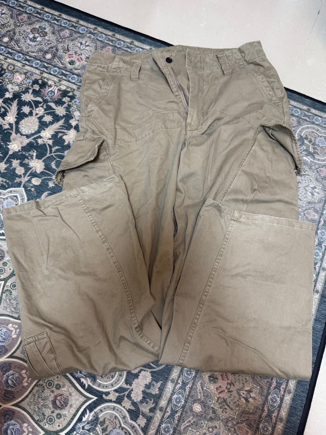 파르티멘토 빈티지 워싱 페널드 카고 팬츠 베이지(L) 상품이미지4