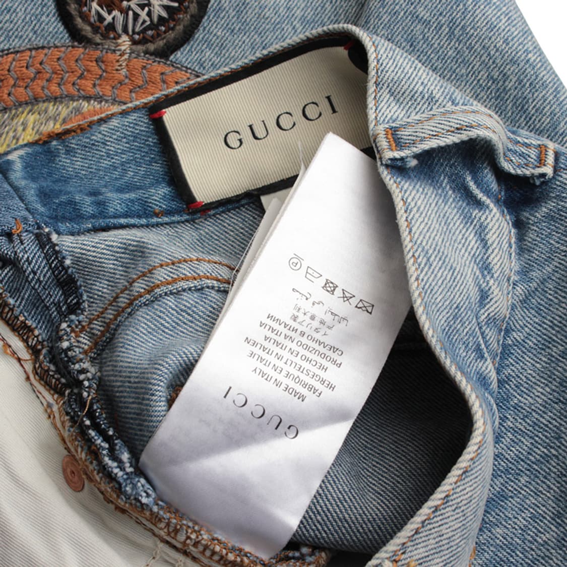 구찌 자수 데님 미니스커트 55 상품이미지3