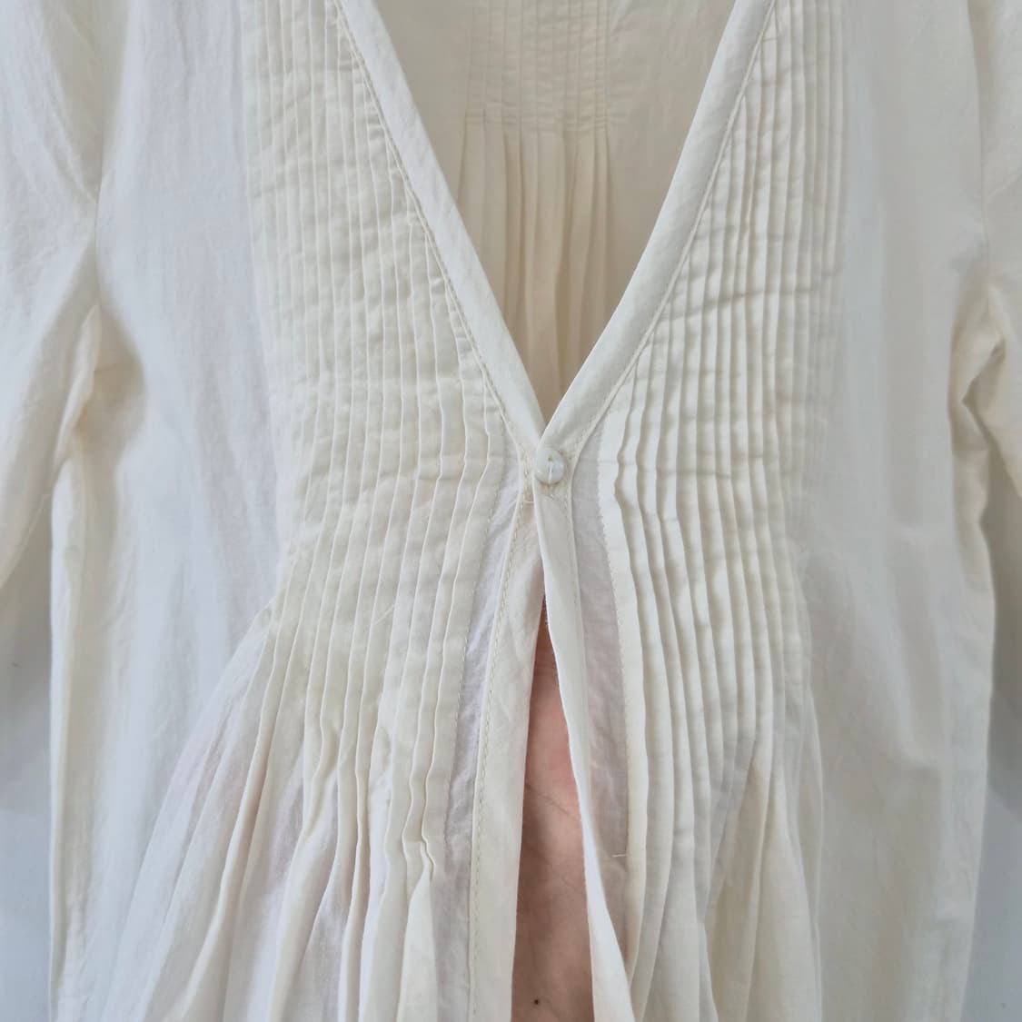 Rope Picnic 아이보리 레이스 핀턱 7부 가디건 상품이미지7