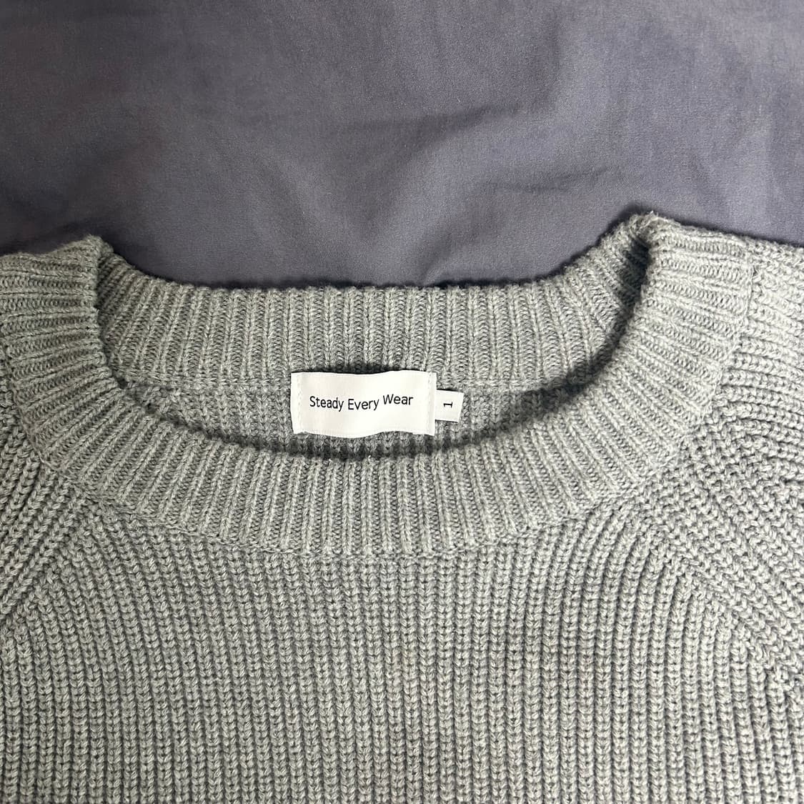 스테디에브리웨어 코튼 피셔맨 니트 그레이 1사이즈 상품이미지3