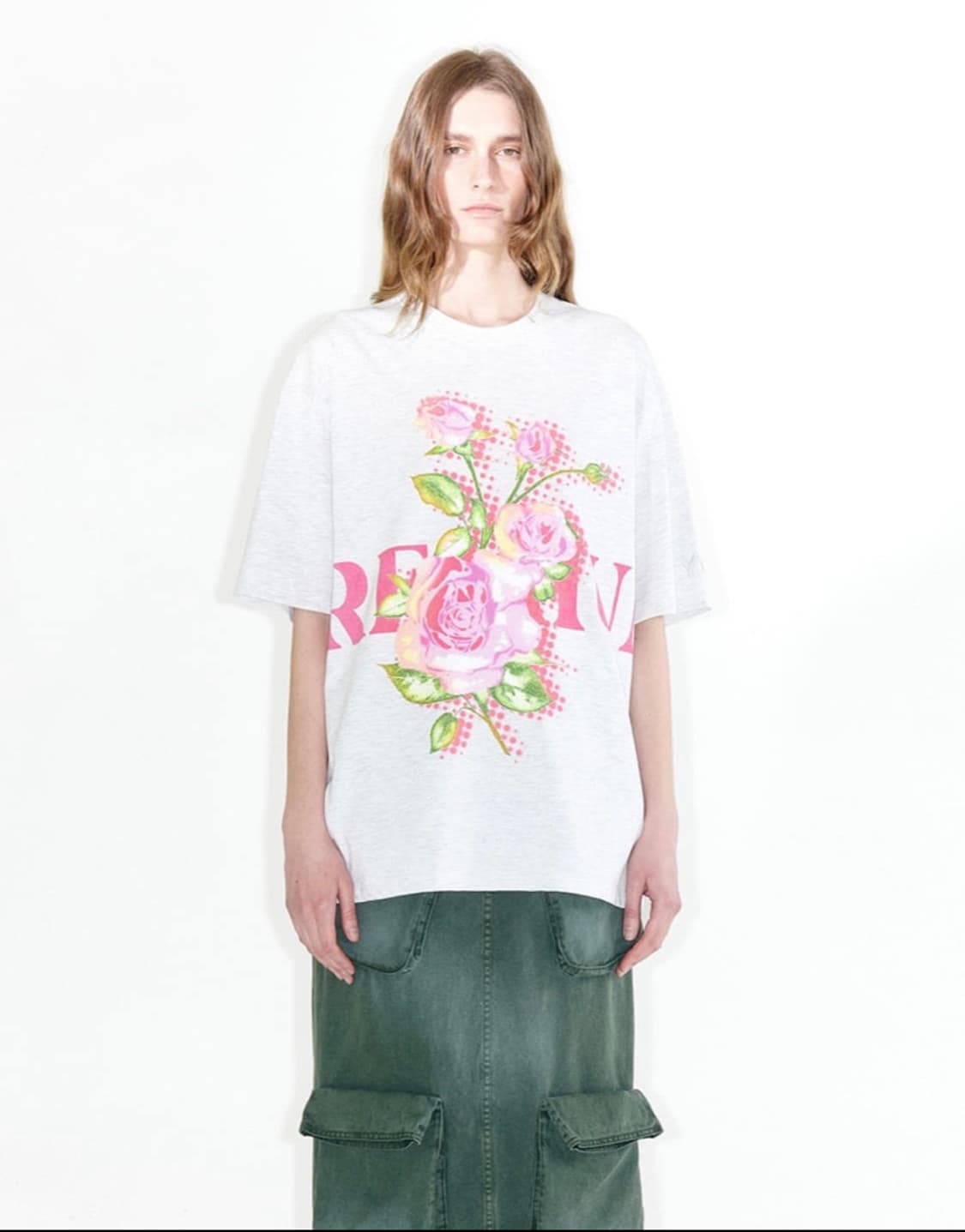 오픈와이와이 프리미엄 로즈 티셔츠 블랙  상품이미지1