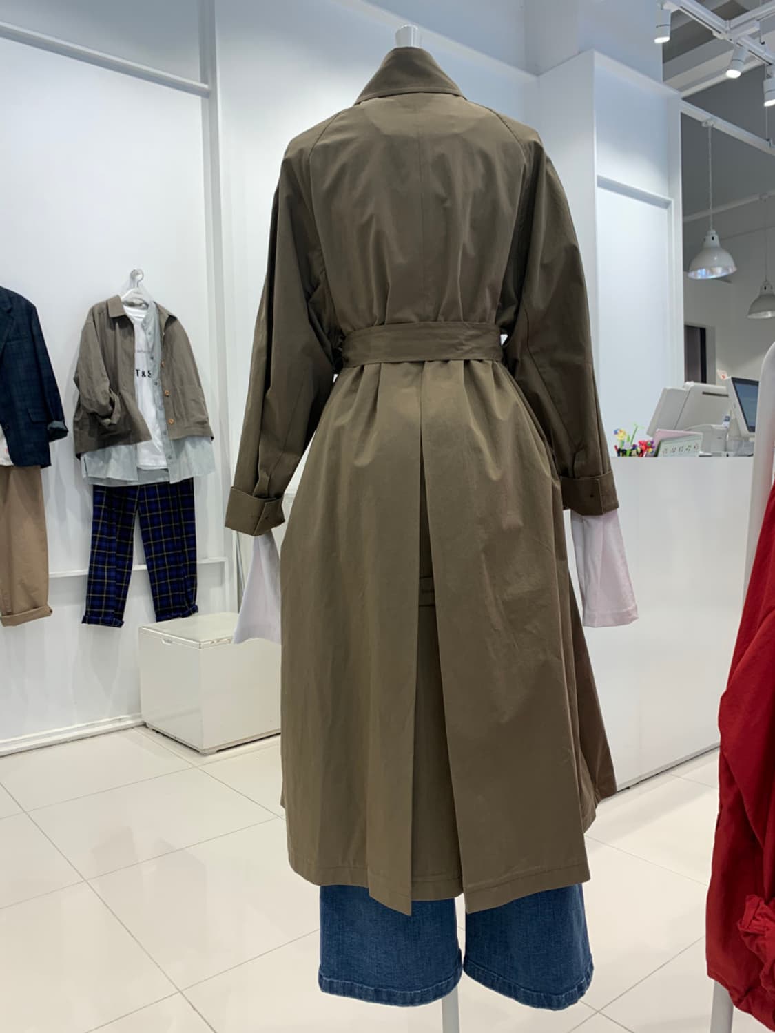 톰보이 트렌치코트 카키 상품이미지6