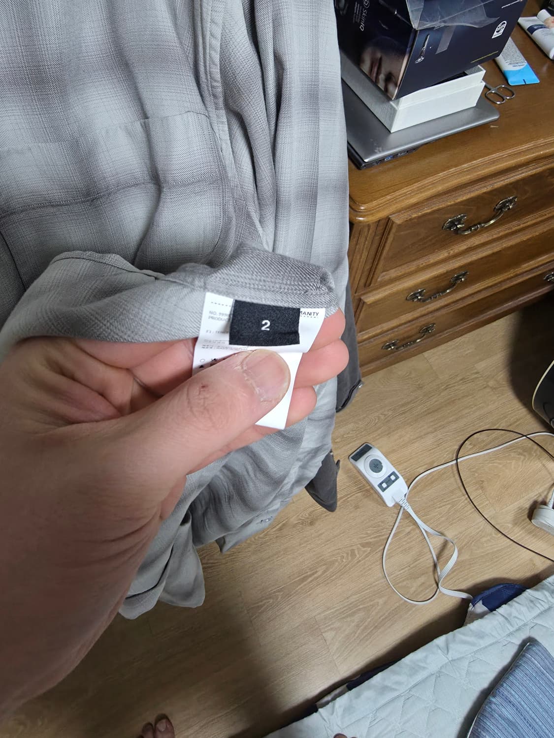 999휴머니티 이지 체크 셔츠 V13 페이디드 차콜 2 상품이미지4