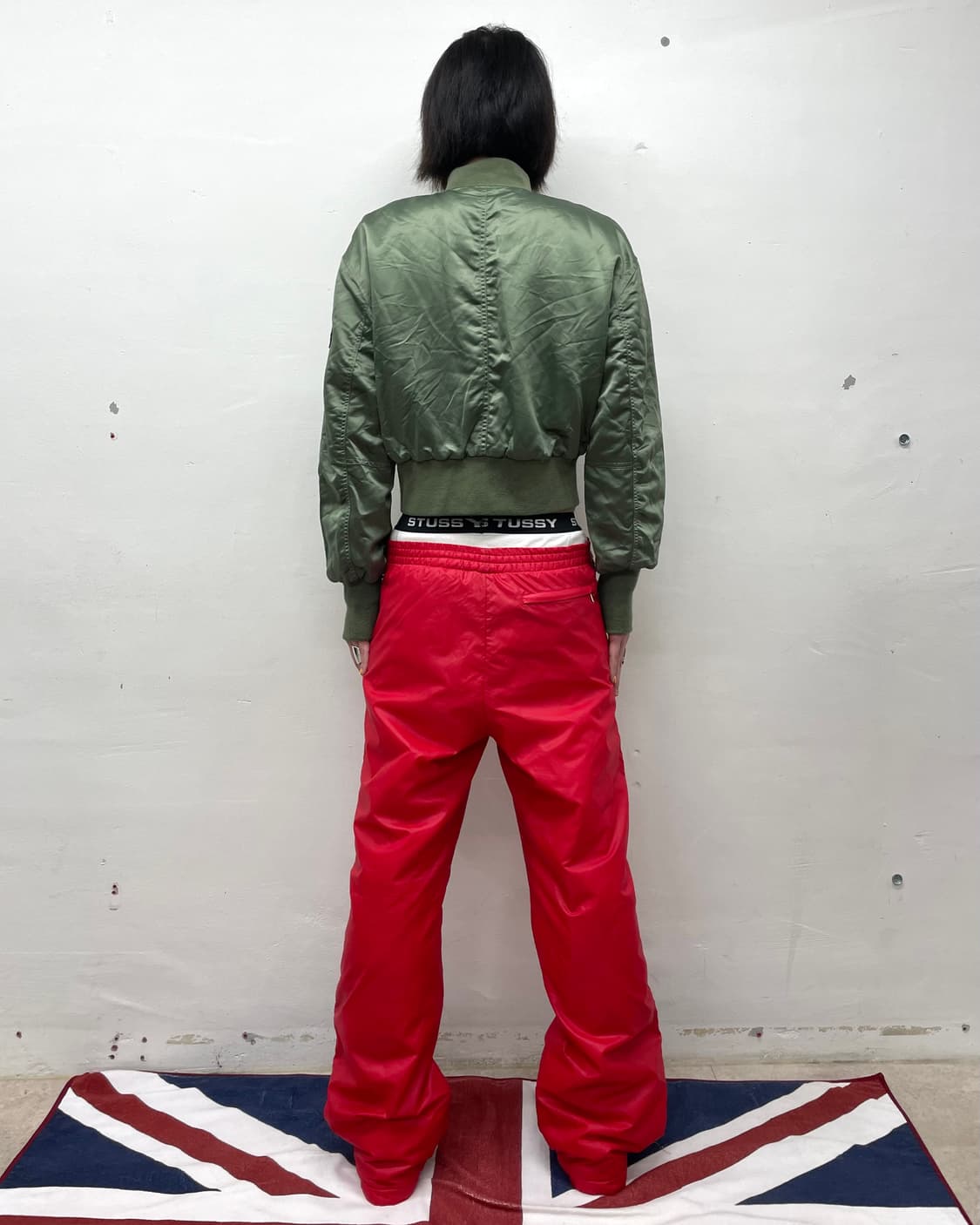 American cropped glossy Bomber jacket 상품이미지5