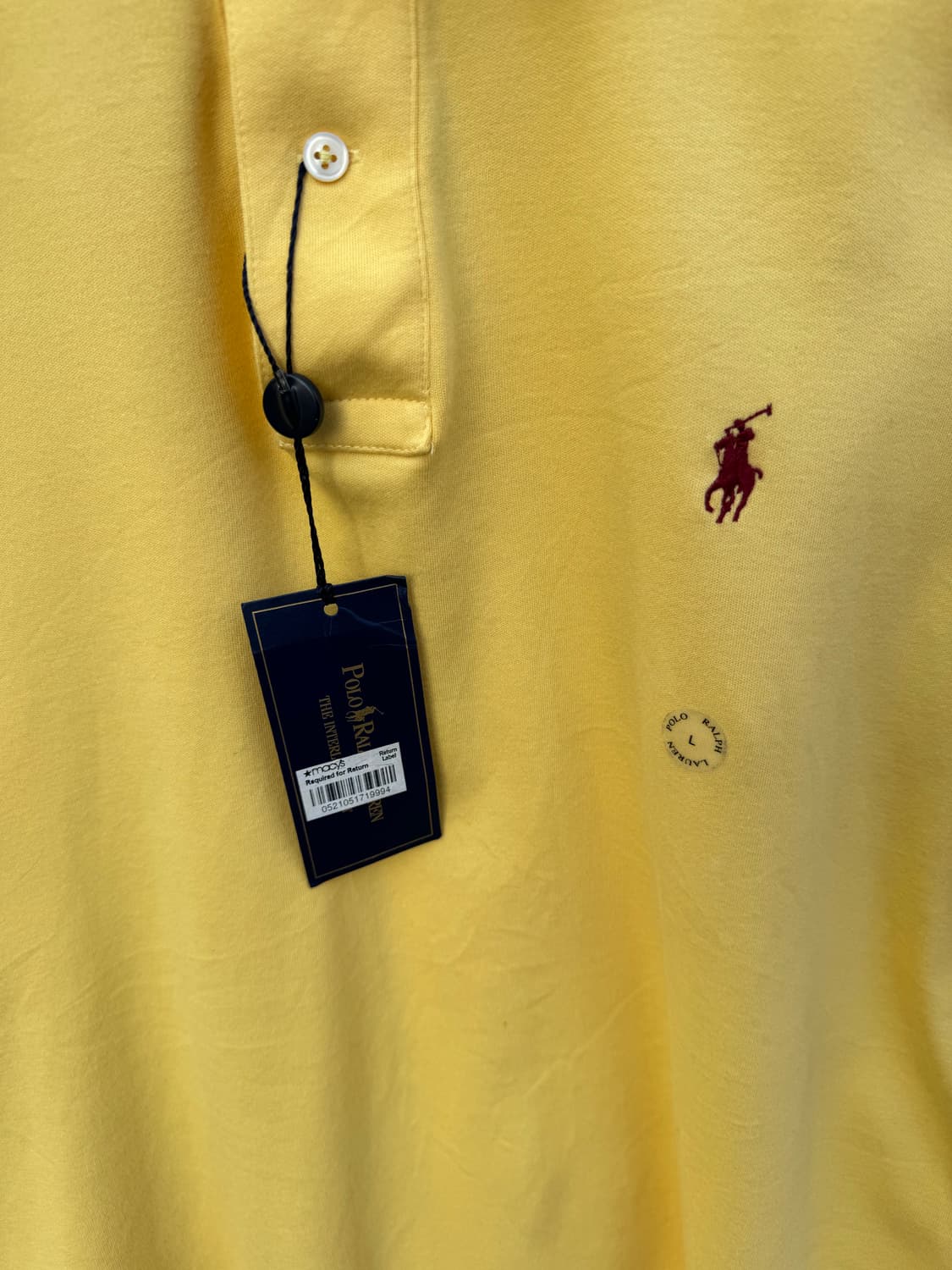 빈티지 폴로 랄프로렌 카라 티셔츠 옐로우 데드스탁 상품이미지4