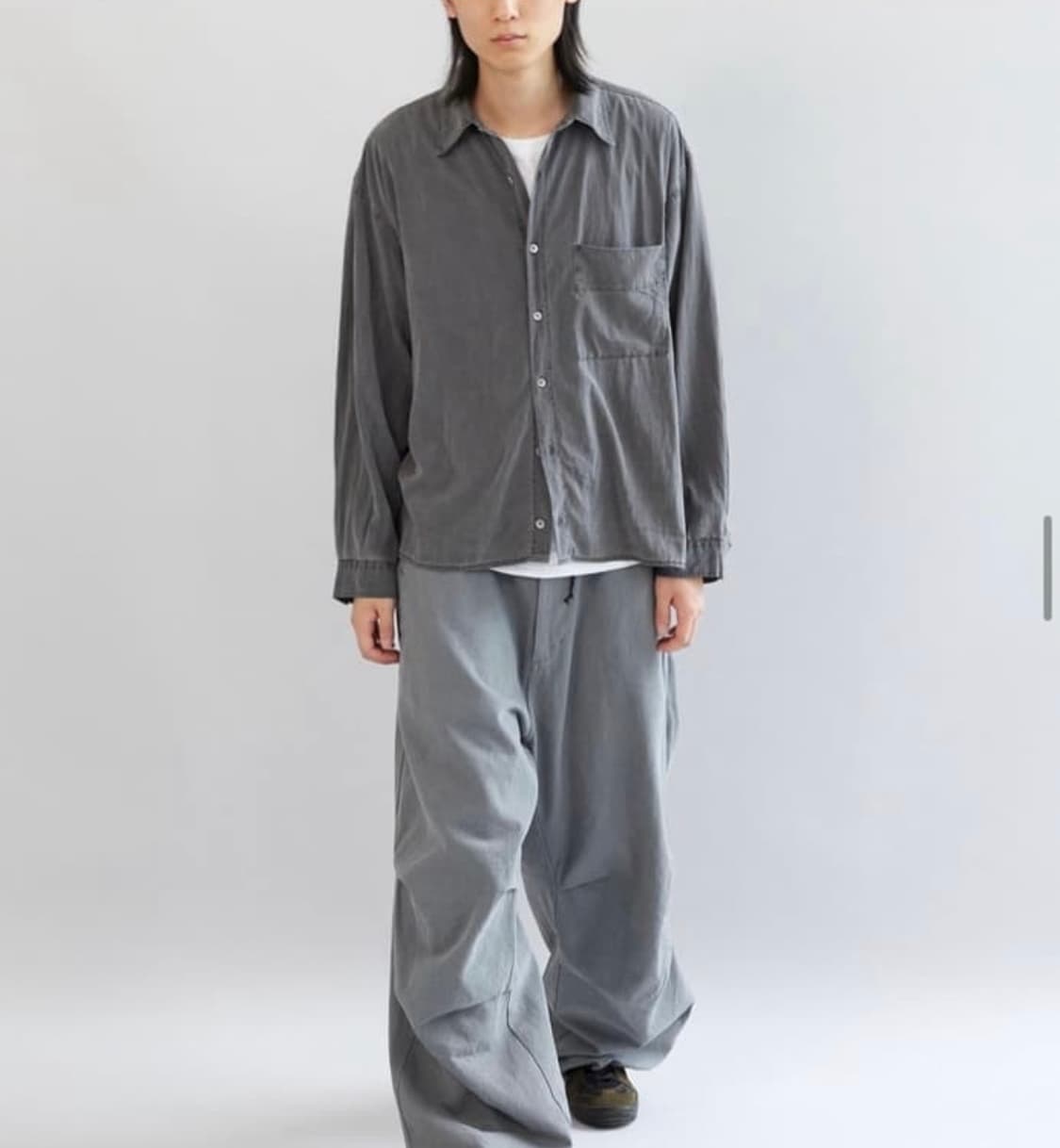 해칭룸 크롭셔츠 다잉 차콜 상품이미지4