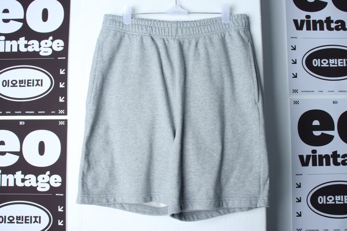 (M-L) 무신사 스탠다드 반바지 팬츠 밴딩 무지 그레이-P1P10283 상품이미지2